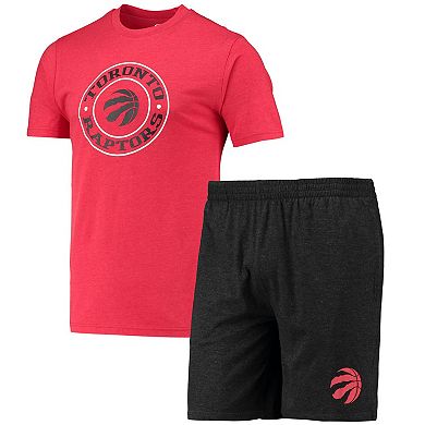 Men's Concepts Sport Black/Red Toronto Raptors T-Shirt & Shorts Sleep Set