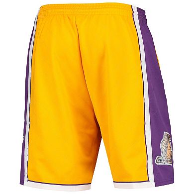 Men's Mitchell & Ness Gold Los Angeles Lakers 2009 Hardwood Classics 75th Anniversary Swingman Shorts