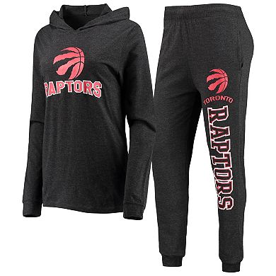 Women's Concepts Sport Black Toronto Raptors Pullover Hoodie & Pants Sleep Set