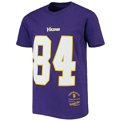 Youth Mitchell & Ness Randy Moss Purple Minnesota Vikings Retired Retro Player Name & Number T-Shirt