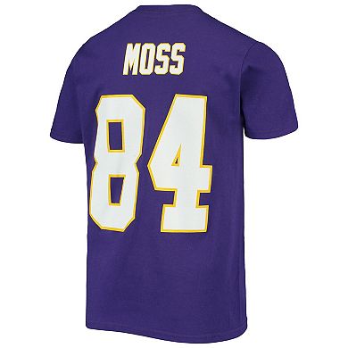 Youth Mitchell & Ness Randy Moss Purple Minnesota Vikings Retired Retro Player Name & Number T-Shirt