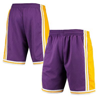 Men's Mitchell & Ness Purple Los Angeles Lakers 1984 Hardwood Classics 75th Anniversary Swingman Shorts