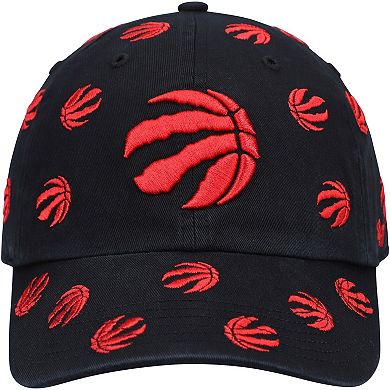 Men's '47 Black Toronto Raptors Confetti Cleanup Adjustable Hat