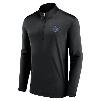 Men's Fanatics Branded Black Miami Marlins Underdog Mindset Quarter-Zip Jacket