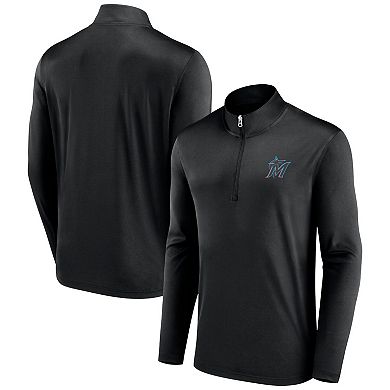 Men's Fanatics Branded Black Miami Marlins Underdog Mindset Quarter-Zip Jacket