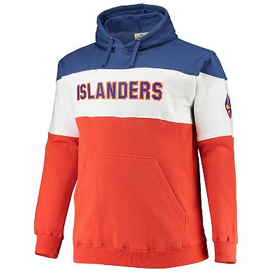 Men's Fanatics Branded Royal/Orange New York Islanders Big & Tall Colorblock Fleece Hoodie