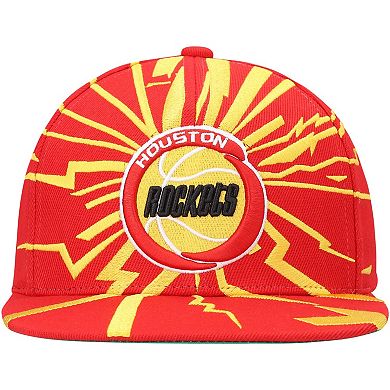 Men's Mitchell & Ness Red Houston Rockets Hardwood Classics Earthquake Snapback Hat