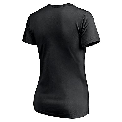 Women's Fanatics Branded Black Brooklyn Nets Mascot In Bounds V-Neck T-Shirt