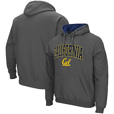 Men's Colosseum Charcoal Cal Bears Arch & Logo 3.0 Pullover Hoodie