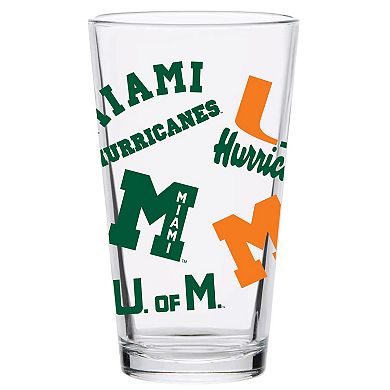 Miami Hurricanes 16oz. Medley Vintage Pint Glass