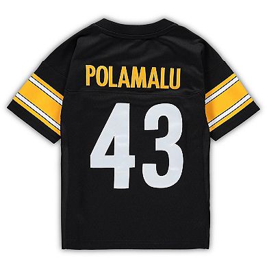 Toddler Mitchell & Ness Troy Polamalu Black Pittsburgh Steelers 2005 Retired Legacy Jersey