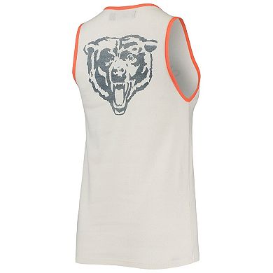 Women's Junk Food White/Orange Chicago Bears Throwback Pop Binding Scoop Neck Tank Top