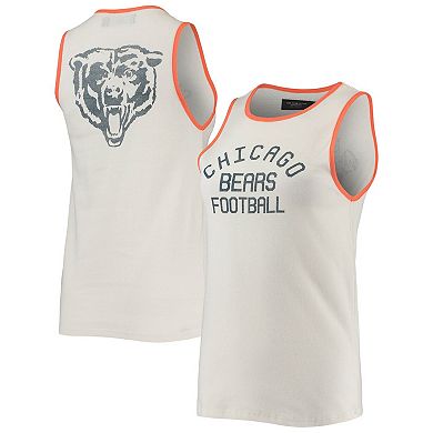 Women's Junk Food White/Orange Chicago Bears Throwback Pop Binding Scoop Neck Tank Top