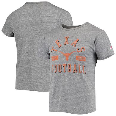 Men's League Collegiate Wear Heathered Gray Texas Longhorns Football Focus Victory Falls Tri-Blend T-Shirt