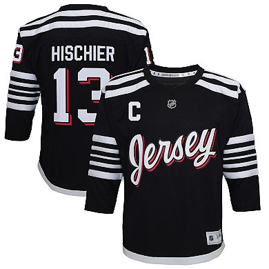 Toddler Nico Hischier Black New Jersey Devils 2021/22 Alternate Replica Player Jersey