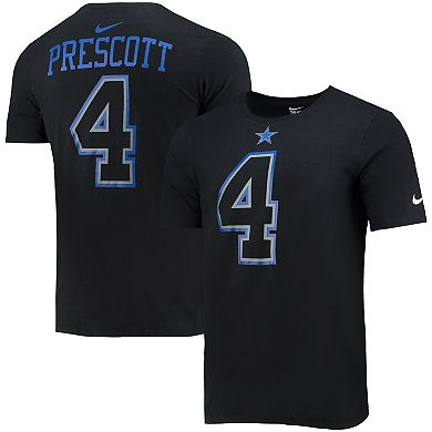 Men's Nike Dak Prescott Black Dallas Cowboys Name & Number T-Shirt