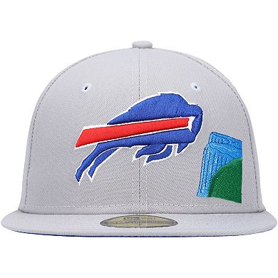Men's New Era Gray Buffalo Bills City Describe 59FIFTY Fitted Hat