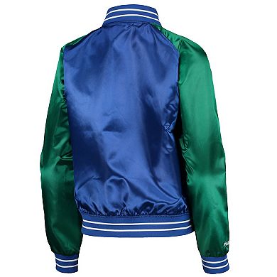 Women's Mitchell & Ness Royal Seattle Seahawks Team 2.0 Satin Raglan Full-Snap Jacket