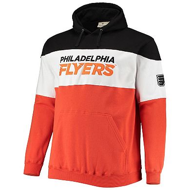 Men's Fanatics Branded Black/Orange Philadelphia Flyers Big & Tall Colorblock Fleece Hoodie