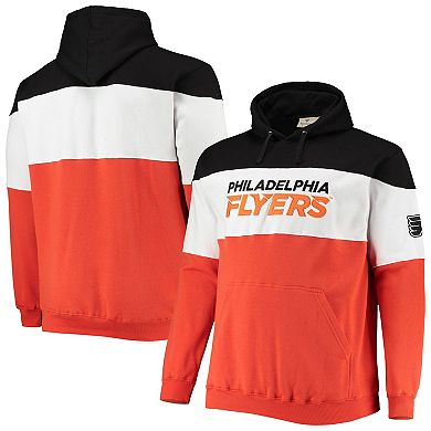 Men's Fanatics Branded Black/Orange Philadelphia Flyers Big & Tall Colorblock Fleece Hoodie