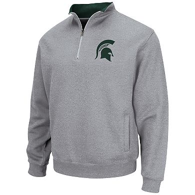 Men's Colosseum Heathered Gray Michigan State Spartans Tortugas Team Logo Quarter-Zip Jacket