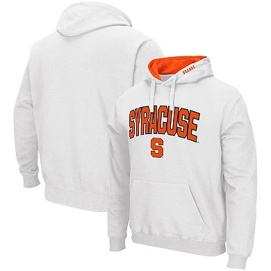 Men's Colosseum White Syracuse Orange Arch & Logo 3.0 Pullover Hoodie