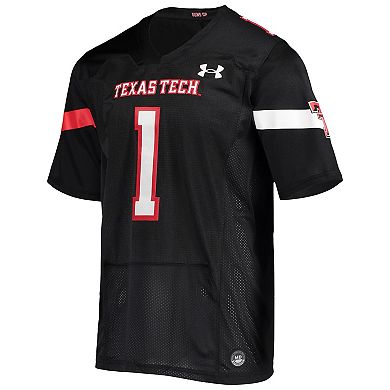 Men's Under Armour #1 Black Texas Tech Red Raiders Team Premier Football Jersey