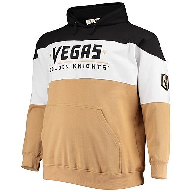 Men's Fanatics Branded Black/Gold Vegas Golden Knights Big & Tall Colorblock Fleece Hoodie