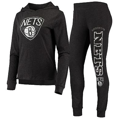 Women's Concepts Sport Black Brooklyn Nets Hoodie & Pants Sleep Set