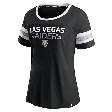 Women's Fanatics Branded Black Las Vegas Raiders Clean Cut Stripe T-Shirt