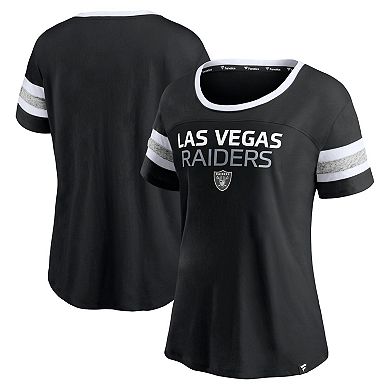 Women's Fanatics Branded Black Las Vegas Raiders Clean Cut Stripe T-Shirt