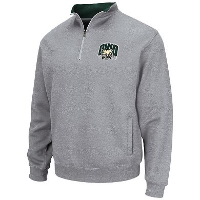 Men's Colosseum Heathered Gray Ohio Bobcats Tortugas Team Logo Quarter-Zip Jacket