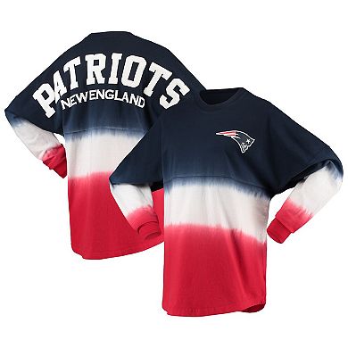 Women's Fanatics Branded Navy/Red New England Patriots Ombre Long Sleeve T-Shirt