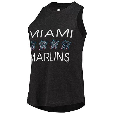 Women's Concepts Sport Gray/Black Miami Marlins Meter Muscle Tank Top & Pants Sleep Set