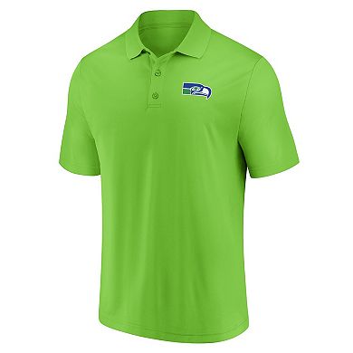 Men's Fanatics Branded College Navy/Neon Green Seattle Seahawks Home and Away 2-Pack Polo Set