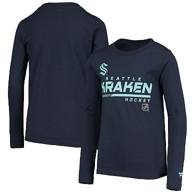 Youth Fanatics Branded Deep Sea Blue Seattle Kraken Authentic Pro Prime Long Sleeve T-Shirt