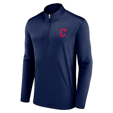 Men's Fanatics Branded Navy Cleveland Indians Cooperstown Collection Underdog Mindset Quarter-Zip Jacket