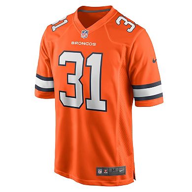 Men's Nike Justin Simmons Orange Denver Broncos Alternate Game Jersey