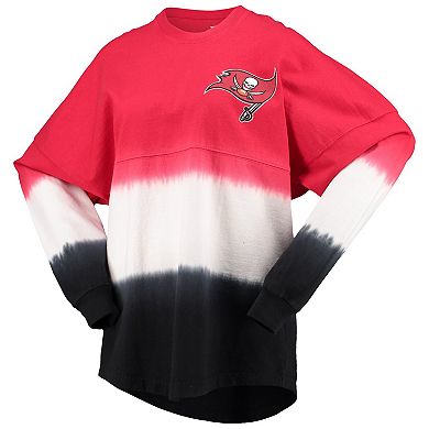 Women's Fanatics Branded Red/Black Tampa Bay Buccaneers Ombre Long Sleeve T-Shirt