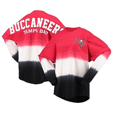 Women's Fanatics Branded Red/Black Tampa Bay Buccaneers Ombre Long Sleeve T-Shirt