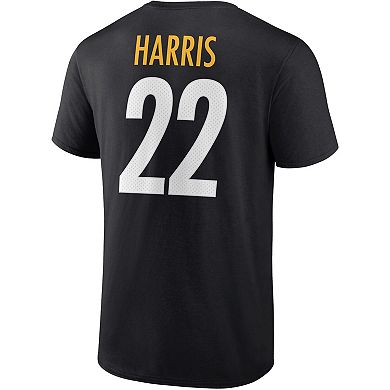 Men's Fanatics Branded Najee Harris Black Pittsburgh Steelers Player Icon T-Shirt