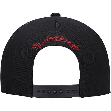 Men's Mitchell & Ness Black Philadelphia 76ers Hardwood Classics Earthquake Snapback Hat