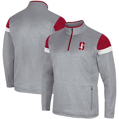 Men's Colosseum Gray Stanford Cardinal Bingo Quarter-Zip Jacket