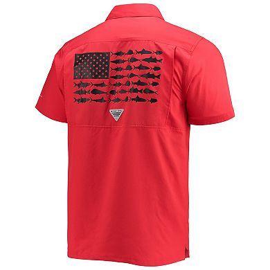 Men's Columbia PFG Red Georgia Bulldogs Slack Tide Camp Button-Up Shirt