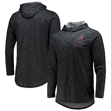 Men's Nike Black Alabama Crimson Tide Slub Space-Dye Performance Long Sleeve Hoodie T-Shirt