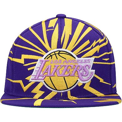 Men's Mitchell & Ness Purple Los Angeles Lakers Hardwood Classics Earthquake Snapback Hat