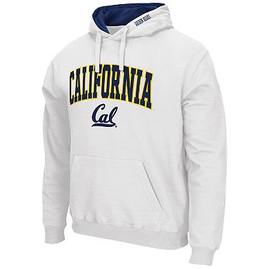 Men's Colosseum White Cal Bears Arch & Logo 3.0 Pullover Hoodie