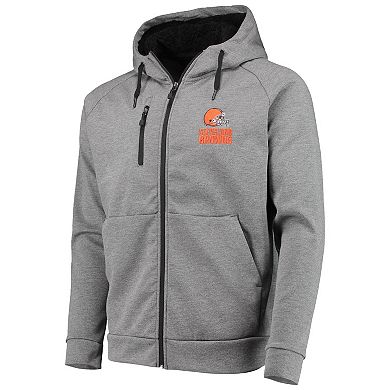 Men's Dunbrooke Charcoal Cleveland Browns Shag Tri-Blend Full-Zip Raglan Hoodie