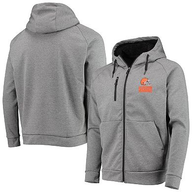 Men's Dunbrooke Charcoal Cleveland Browns Shag Tri-Blend Full-Zip Raglan Hoodie