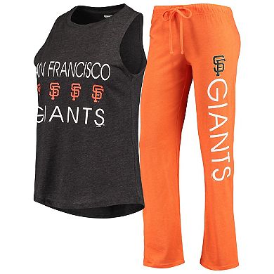 Women's Concepts Sport Orange/Black San Francisco Giants Meter Muscle Tank Top & Pants Sleep Set